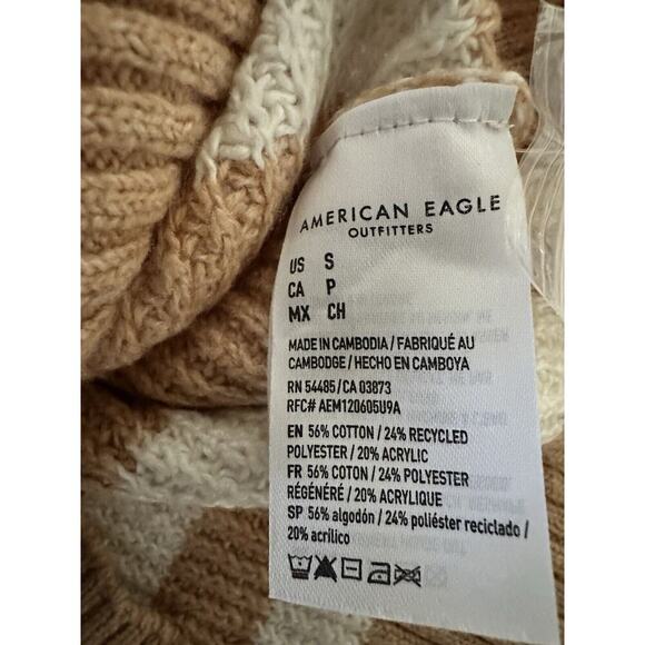 American Eagle Women's Beige & White Striped Sweater, Size Small - Picture 5 of 6